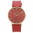 【10%OFFクーポン 3/24 15時〜3/31 9時】コーチ 時計 レディース ペリー 36mm クォーツ レッド COACH 14503722 レザー【返品OK】