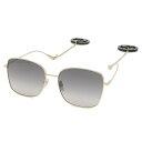 【P10倍 5/23 17時~6/6 10時】グッチ サングラス アイウェア 60サイズ グレー ゴールド メンズ レディース GUCCI GG1030SK 001(4)
