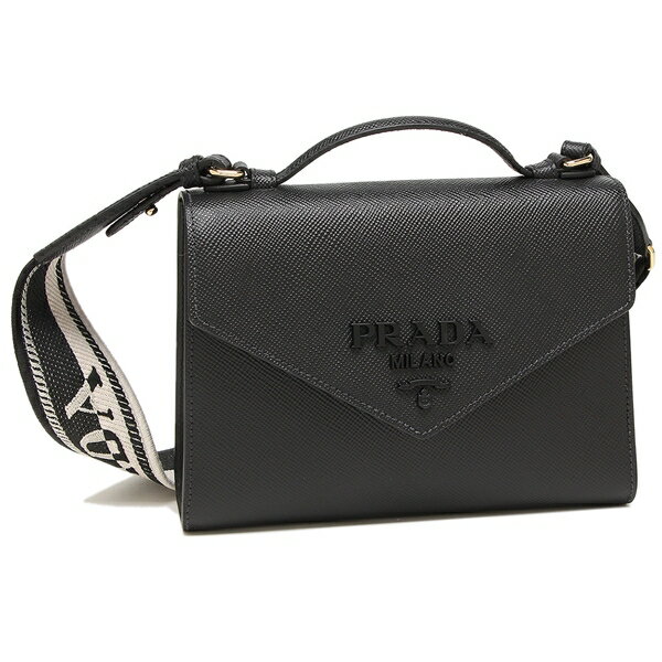 PRADA ショルダーバッグ ハンドバッグ モノクローム サフィアーノ ブラック レディース プラダ 1BD317 2ERX 3O3 F0002_0