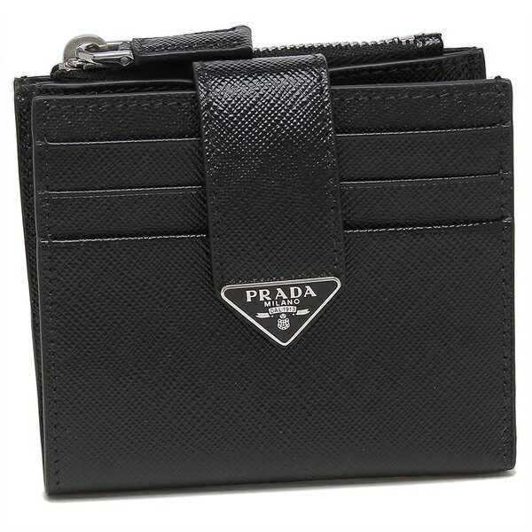 プラダ 財布（メンズ） プラダ 二つ折り財布 サフィアーノ トライアングルロゴ ブラック メンズ PRADA 2MC066 2DYG F0002