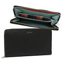 ポールスミス 長財布(ラウンドファスナー) マルチストライプ ブラック ブルー ユニセックス PAUL SMITH M1A4778X FSTRGS 78A