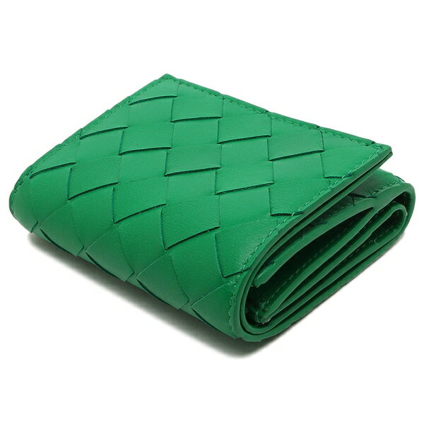ボッテガヴェネタ 三つ折り財布 イントレチャート パラキート ミニ財布 グリーン レディース BOTTEGA VENETA 667134 VCPP2 3722