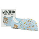 モスキーノ ベビー服 ベビー用品 テディベア ロンパース 帽子 ブルー キッズ MOSCHINO MMY056 LBA00 40304