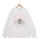 【10%ポイントバック 7/21 10時~7/24 10時】ガニー Tシャツ カットソー アニマル ホワイト レディース GANNI T4275 151