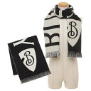 バーバリー マフラー フリンジ ブラック ホワイト メンズ レディース ユニセックス BURBERRY 8109563 C1343