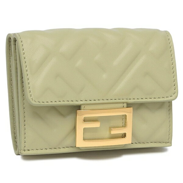 フェンディ 三つ折り財布 バゲット マイクロ FFロゴ ミニ財布 カーキグリーン レディース FENDI 8M0395 AAJD F1AST
