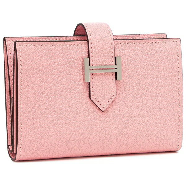 エルメス ベアンミニ シェブルミゾル ローズさくら シルバー金具 K刻印 二つ折り財布 ポルトフォイユ ピンク ミニ財布 HERMES H039795CK 3Q