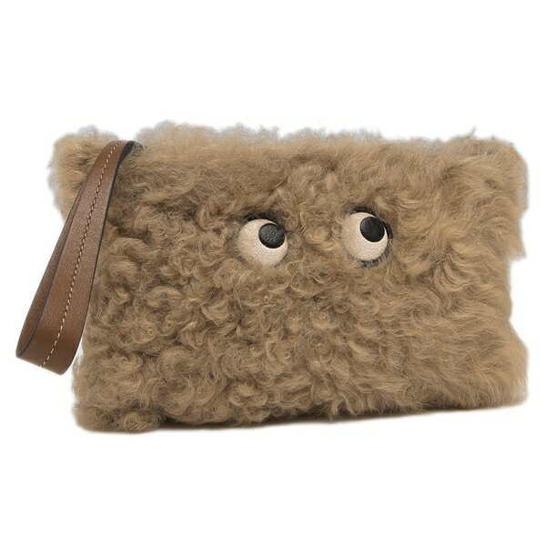 アニヤハインドマーチ クラッチバッグ アイズ シアリング アップリケ ブラウン メンズ レディース ANYA..