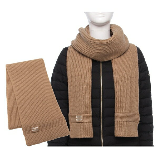 ミュウミュウ マフラー ロゴラベル 