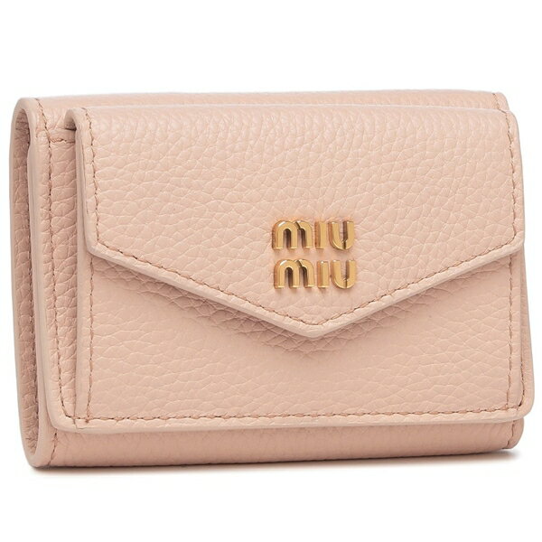 ミュウミュウ 三つ折り財布 ヴィッテロダイノレザー ミニ財布 ピンク レディース MIU MIU 5MH021 ADT7 F0LOZ
