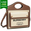 BURBERRY バーバリー トートバッグ ショルダーバッグ ミニ ポケットバッグ ベージュ ブラウン レディース キャンバス 8039361 A1395