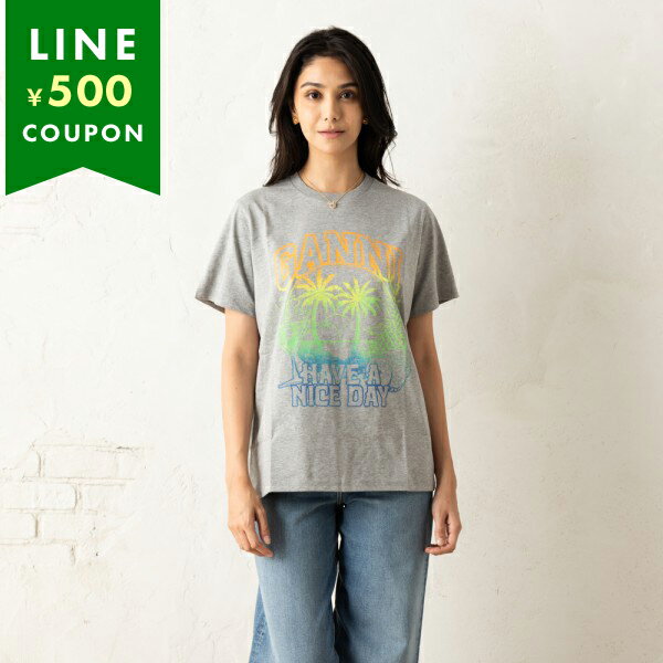 ガニー Tシャツ カットソー グレー レディース GANNI T3920 921