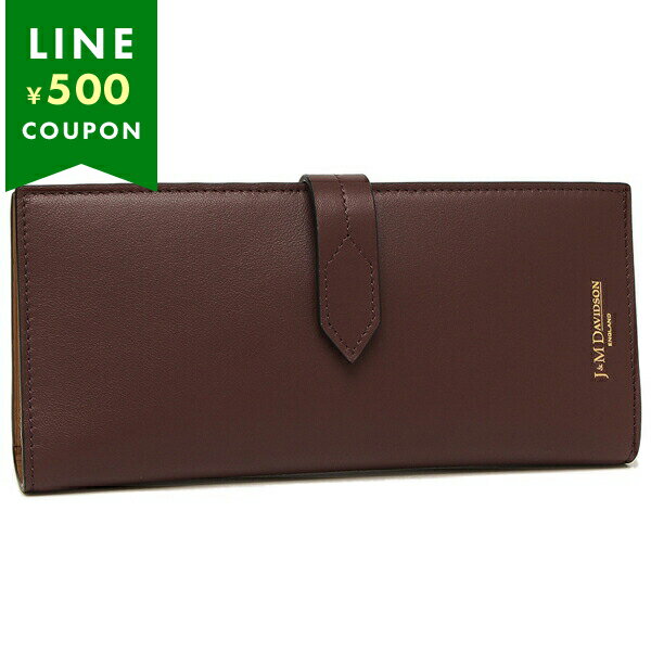 ジェイアンドエムデヴィッドソン 長財布 ワインレッド ブラウン レディース J&M DAVIDSON SLLF0BC SCXX 844G