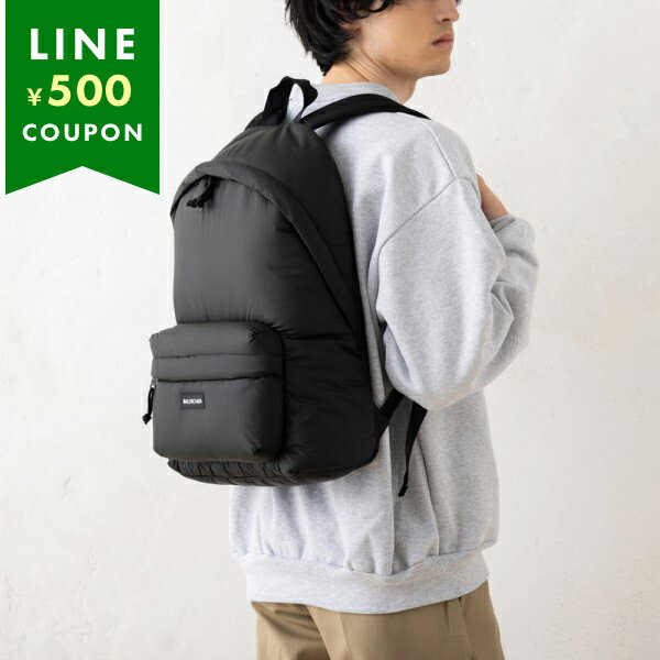 BALENCIAGA バレンシアガ リュック バックパック PUFFY COATED ブラック メンズ ナイロン 503221 2AAMC 1000 EXPLO...