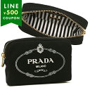 【P10倍 4/24 20時~24時】プラダ ポーチ レディース PRADA 1NA021 20L F0N12 ブラック ホワイト