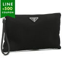【P10倍 4/24 20時~24時】プラダ ポーチ クラッチバッグ リナイロン サフィアーノ トライアングルロゴ ブラック メンズ PRADA 2NH006 2DMH F0002