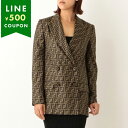 フェンディ ジャケット アウター シルクジャケット ダブルブレストジャケット ブラウン レディース FENDI FJ7236 A8G3 F118W