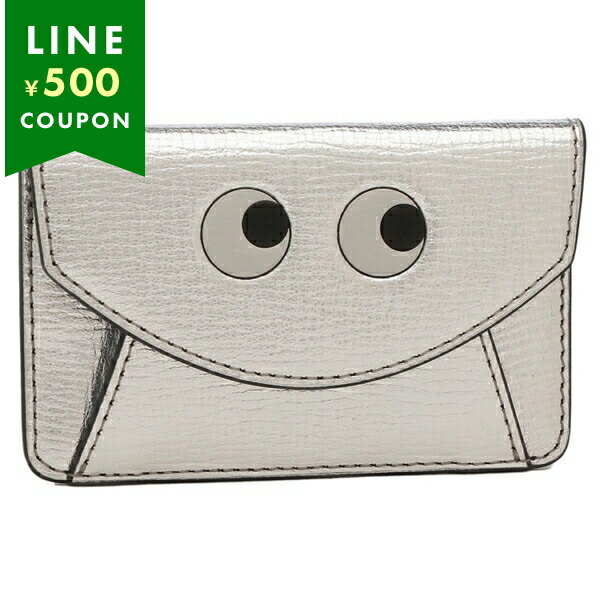 アニヤハインドマーチ カードケース ストラップ アイズ エンベロープ シルバー レディース ANYA HINDMA..