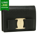 フェラガモ 折財布 レディース ヴァラレインボー リボン ミニ財布 FERRAGAMO 22D515 0725300 ブラック