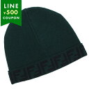 フェンディ ニット帽 ビーニー レディース ガールズ FF柄 ズッカ柄 グリーン キッズ FENDI JUP063 AO29 F0L5W