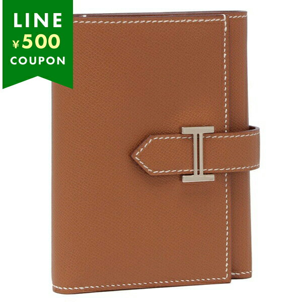 エルメス ベアンコンビネ ゴールド シルバー金具 K刻印 ブラウン レディース HERMES H084830CK 37 三つ折り財布 ミニ財布