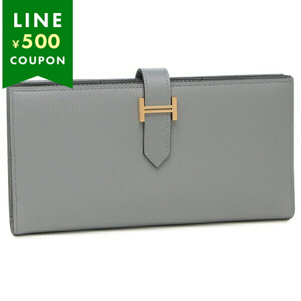 エルメス ベアンスフレ グリパンタン ゴールド金具 K刻印 ブルー レディース HERMES H084871CC P0 長財布