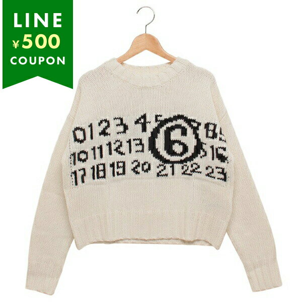 エムエムシックス メゾンマルジェラ 子供服 ニット セーター ロゴ レディース 大人も可 ホワイト MM6 Maison Margiela M60882 MM06M M6101のサムネイル