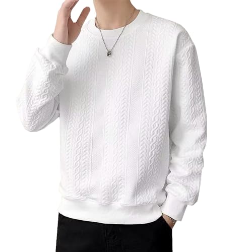 [YEOREO] トレーナー メンズ 長袖 メンズ丸襟 Tシャツ 大きいサイズ 人気 丸首プルオーバー トレーナー カジュアル 快適 ゆったり プル
