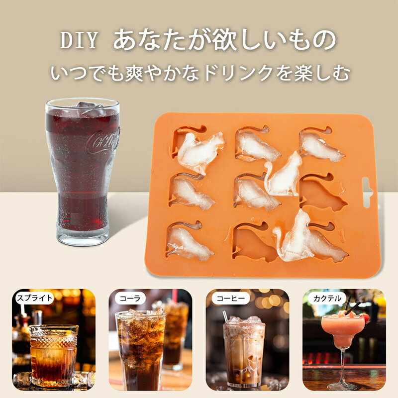 【お買い物マラソン全品目9%OFFクーポン&P5】かわいい猫型 製氷器 製氷皿 DIY おし...