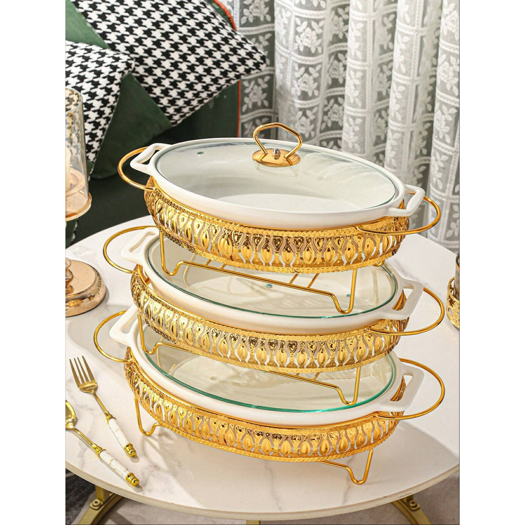 1セット セラミック製ベーキング皿、ダイニングルーム、リビングルーム、キッチン、食器、ベーキングト..