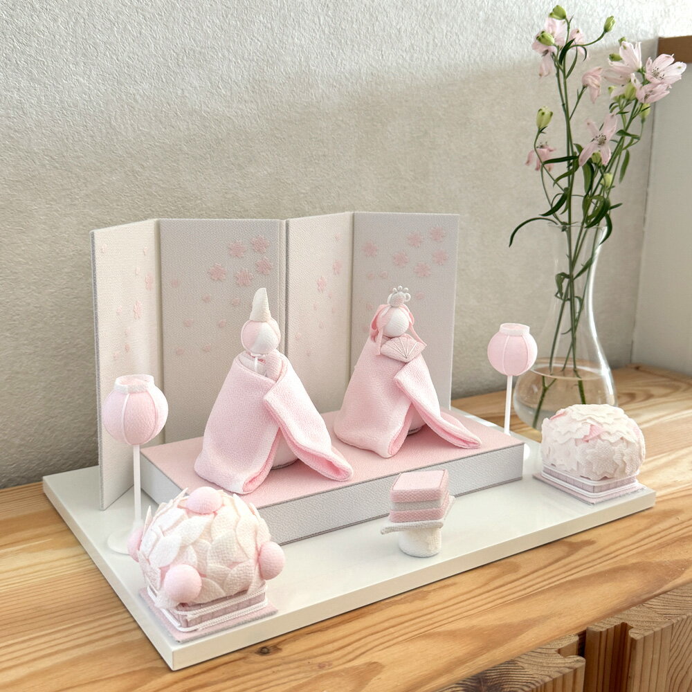 【早割クーポン・名入れ】心春 HAKI ハキ 桜舞うお雛様 こはる ひな人形 夢み屋 クーナセレクト 白粋 雛揃 雛人形 桃の節句 節句飾り 桃色 ピンク 赤ちゃん ベビー 国産 こわくない クーナ雛 正規品 cuna select 限定 特注