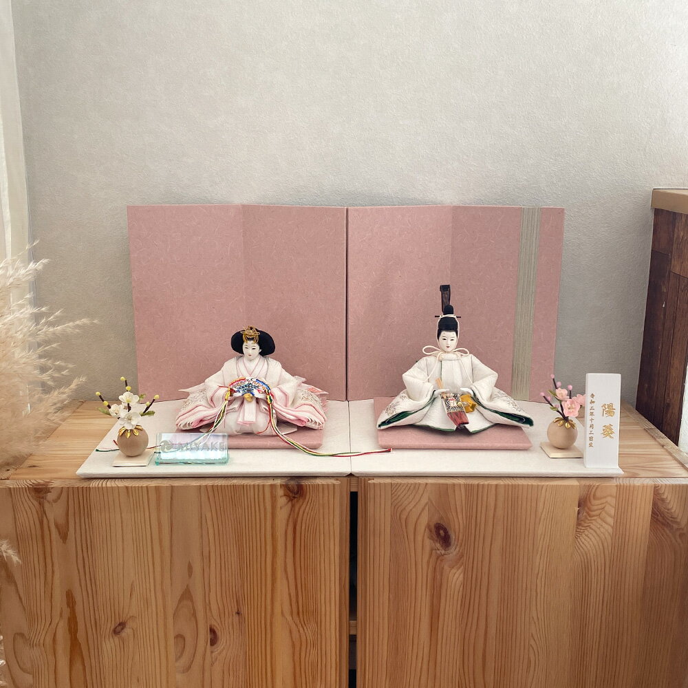 【名入れ】白音 shirone 雛人形 雛凛 ひなり 京人形 み彌け ひな人形 雛揃 桃の節句 節句飾り 京雛 赤ちゃん ベビー 国産 正規品 cuna select限定 木札 インテリア おしゃれ モダン コンパクト 初節句 お雛様 かわいい シンプル 国産 木製 二世三宅玄祥 名入れ