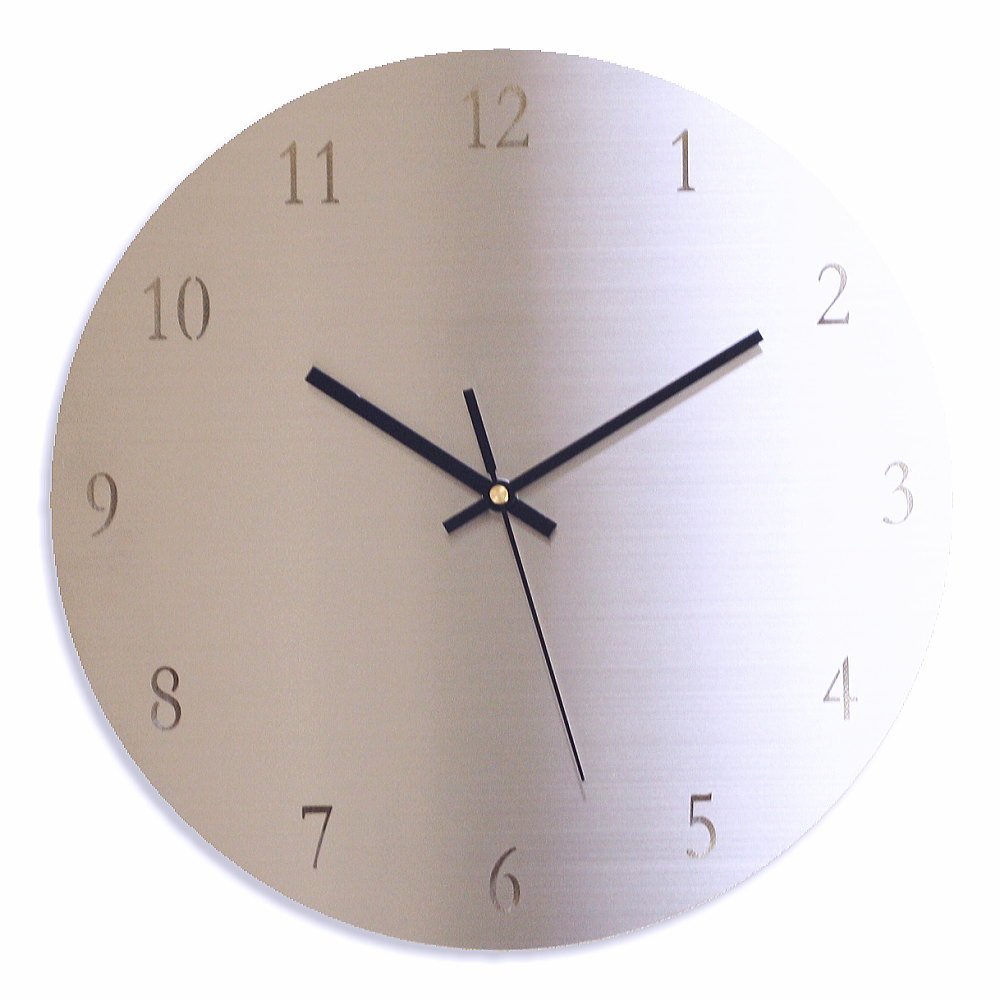 おしゃれ 掛け時計 壁掛け時計 掛時計 丸 円形 ステンレス製 オリジナルデザインクロック 35cm【GARAMOND12 ROUND】カフェ キッチン 店舗 シンプル メタル アナログ シンプル カジュアル モダン お祝い 新築祝い 開店祝い 結婚祝い 事務所 開業祝い インテリア雑貨