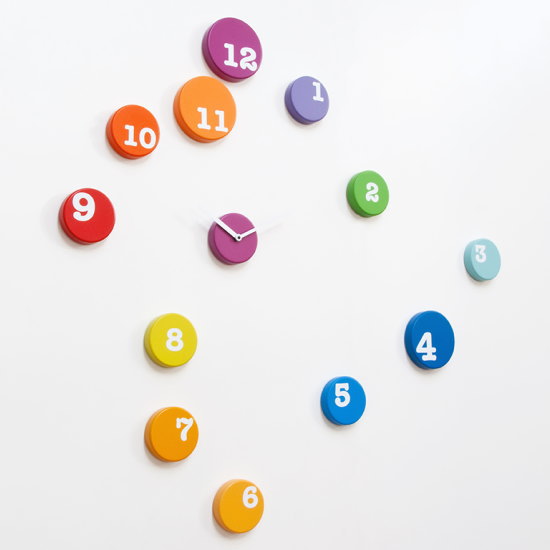イタリア製デザイナーズクロック Progetti 【FUN_TIME】お洒落なかわいい壁掛け時計