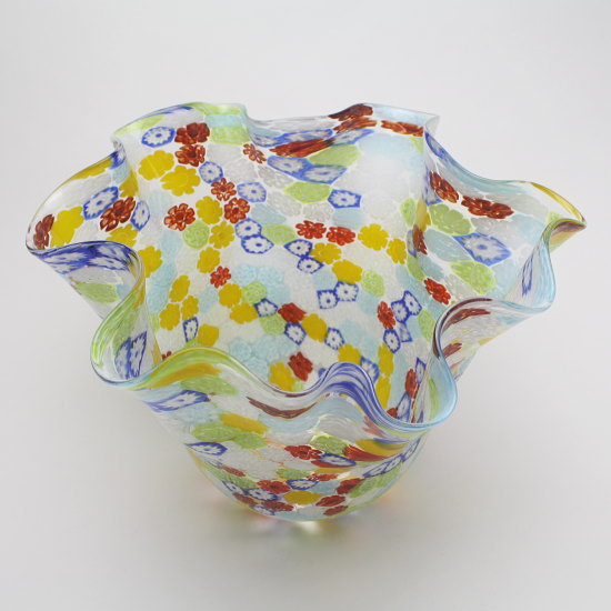 ベネチアングラスのフラワーベース Murrina 傘立て Zecchin Fiore イタリア製 Fazzoletto 花器 Murrina モダンガラス イタリア製 イタリアの伝統工芸品 シンプル おしゃれ 結婚祝い フラワーベース 新築祝い 開店祝い インテリア雑貨 ブランド花瓶 ホテル オフィス