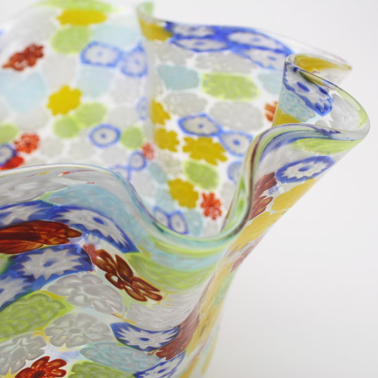 ベネチアングラスのフラワーベース Murrina 傘立て Zecchin Fiore イタリア製 Fazzoletto 花器 Murrina モダンガラス イタリア製 イタリアの伝統工芸品 シンプル おしゃれ 結婚祝い フラワーベース 新築祝い 開店祝い インテリア雑貨 ブランド花瓶 ホテル オフィス