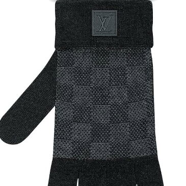 LOUIS VUITTON ルイ ヴィトン　手袋　グローブ　M70006　ノワールブラック　ウールニット　ゴン　プティ　ダミエ メンズ【新品・未使用・正規品】