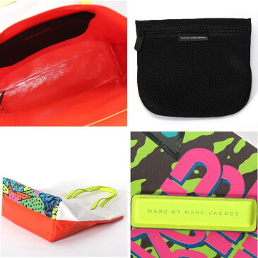 【売れ筋】MARC BY MARC JACOBS マークバイマークジェイコブス トートバッグ M0004443 101 ホワイトマルチ 取外し可能ポーチ付き 【新品・未使用・正規品】売れ筋