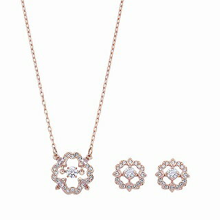 スワロフスキー SWAROVSKI 5408439 ダンシングクリスタル クリスタルパヴェ フラワー ペンダント・ピアスセット Sparkling Dance Flower Rose Gold Set アクセサリー 売れ筋のサムネイル