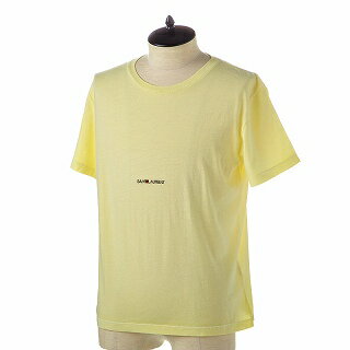 【エントリーポイント5倍】SAINT LAURENT PARIS サンローラン　Tシャツ 548037 YBDV2 7440 JAUNE PALE-NOIRイエロー【c】【新品・未使用・正規品】