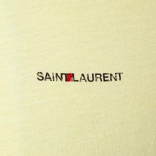 SAINT LAURENT PARIS サンローラン　Tシャツ 548037 YBDV2 7440 JAUNE PALE-NOIRイエロー【c】【新品・未使用・正規品】