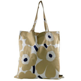 【紙袋ショッパー付き】マリメッコ marimekko 069915 185 ファブリック トートバッグ エコバッグ　ウニッコ　花柄　ベージュ　ショッピングバッグ通勤通学　ギフトプレゼント　売れ筋