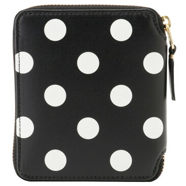 【エントリーポイント5倍】コムデギャルソン COMME DES GARCONS SA2100PD BLACK ラウンドファスナー 二つ折り財布 ジップウォレット ドットプリント 水玉 ブラック CDG レディース メンズ ユニセックス POLKA DOTS PRINTED【r】【新品・未使用・正規品】