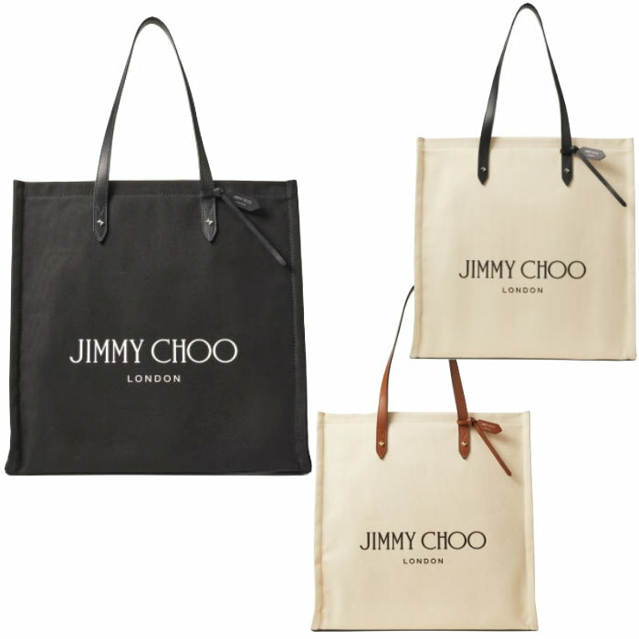 【楽天スーパーSALE超目玉】JIMMY CHOO　ジミーチュウ　ロゴ　トートバッグ　ブラックBLACK/BLACK　ナチュラル/ブラックNATURAL/BLACK　ナチュラル/タンNATURAL/TAN　LOGO TOTE FFQ　メンズ　レディース【新品・未使用・正規品】売れ筋のサムネイル