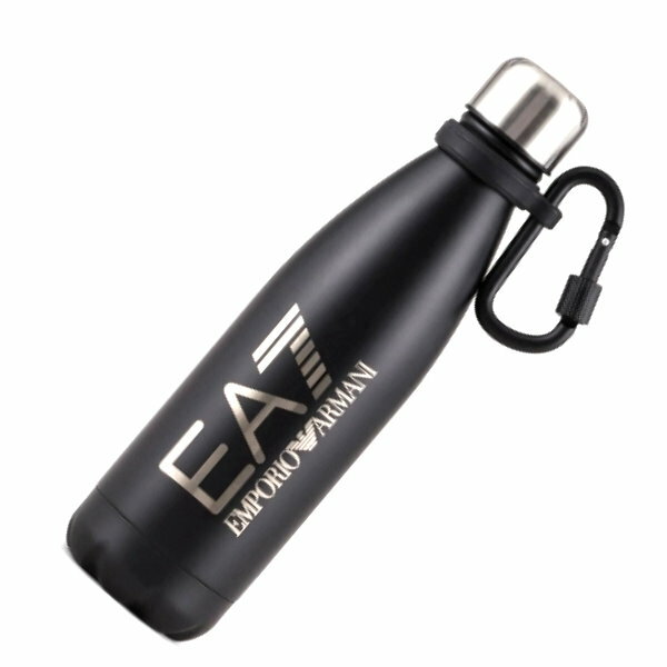 EMPORIO ARMANI EA7 エンポリオアルマーニ 500ml カナビラ付き ステンレスボトル 水筒 ブラック 276195 2R920 00020 マグボトル 直飲み 真空断熱 保温 保冷 スポーツボトル メンズ レディース ユニセックス【新品・未使用・正規品】売れ筋