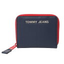 トミー ヒルフィガー 二つ折り財布 メンズ TOMMY HILFIGER トミーヒルフィガージーンズ AW0AW10916C87　2つ折り財布 ネイビーレッド【c】【新品/未使用/正規品】