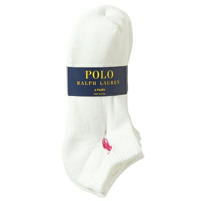 【エントリーポイント5倍】【6足セット】ラルフローレン　POLO RALPH LAUREN　727000PK2 150(WHAST)　ソックス6PCS　ホワイト　ワンポイントマークカラー　靴下【c】【新品・未使用・正規品】