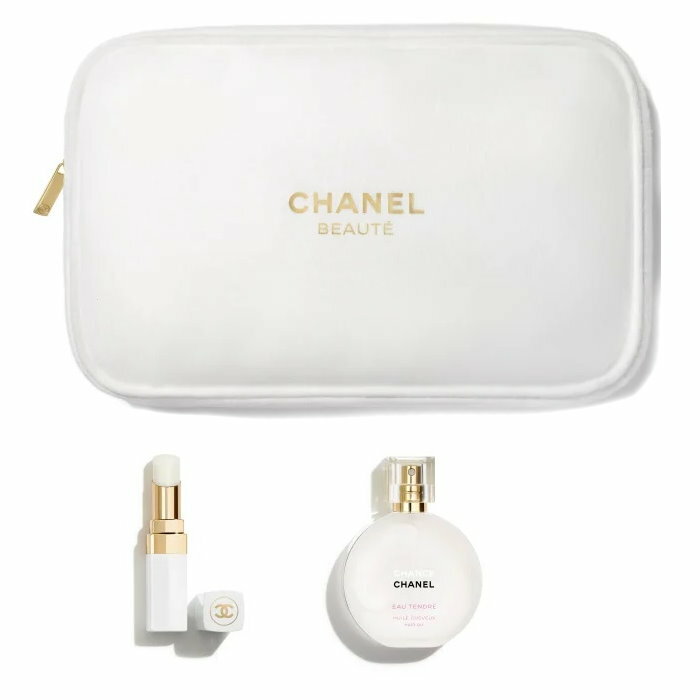 シャネル CHANEL シャネル CHANCE　チャンス オー タンドゥル ヘア オイル35ml　ルージュ ココ ボーム 912 ドリーミー ホワイト　ポーチ　chanel-chance-first　コフレ2022限定セット3点set　化粧品 コスメ メイク【新品/未使用/正規品】【売れ筋】