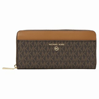 Rakuten - 【エントリーpt5倍】マイケルコース MICHAEL KORS 34H1GT9E8B 252 BRN/ACORN MKシグネチャー ラウンドファスナー長財布 ブラウン/アコーン レディース ウォレット JET SET CHARM POCKET ZA CONTNTL【】