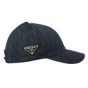 プラダ 帽子 メンズ プラダ　PRADA　2HC274 AJ6 F0008　CAP キャップ　三角プレート　帽子デニム【c】【新品/未使用/正規品】